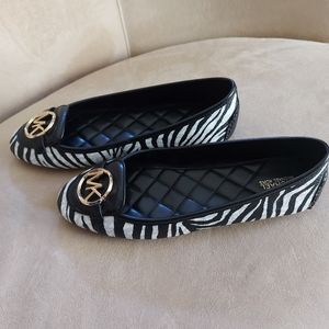 Michael Kors Lillie zebra print ballet flats